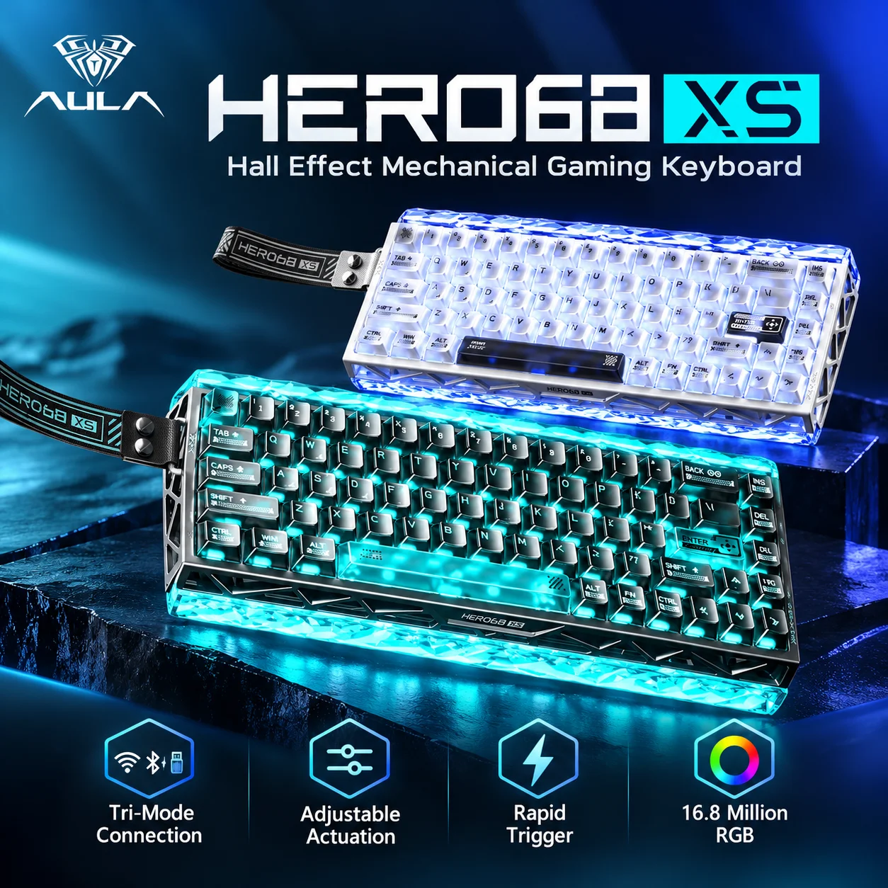 Gaming Keyboard Nearby - AULA Hero68 XS ホール効果ゲーミングキーボード 60パーセント ワイヤレス