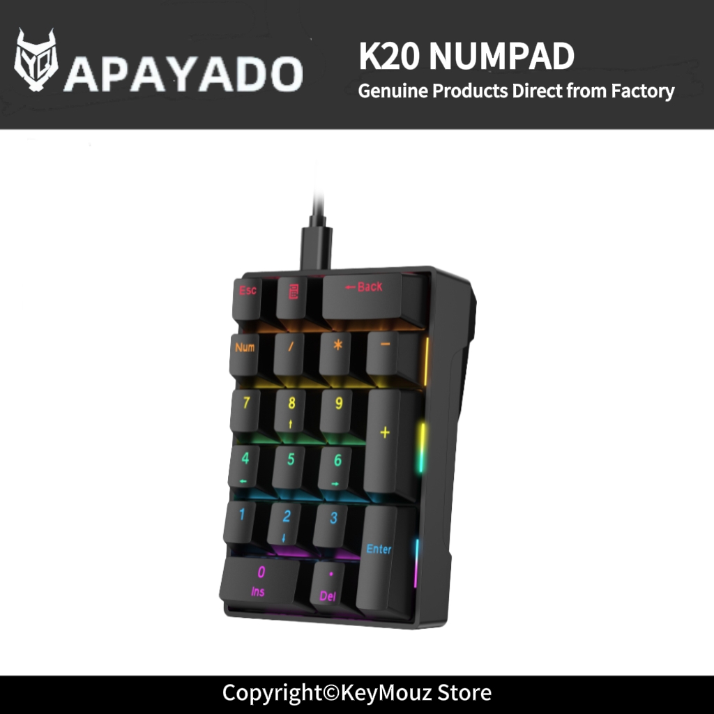 Keyboard Gaming Blue Switch - K20 ミニ ポータブル メカニカル ナンバーパッド ブルースイッチ