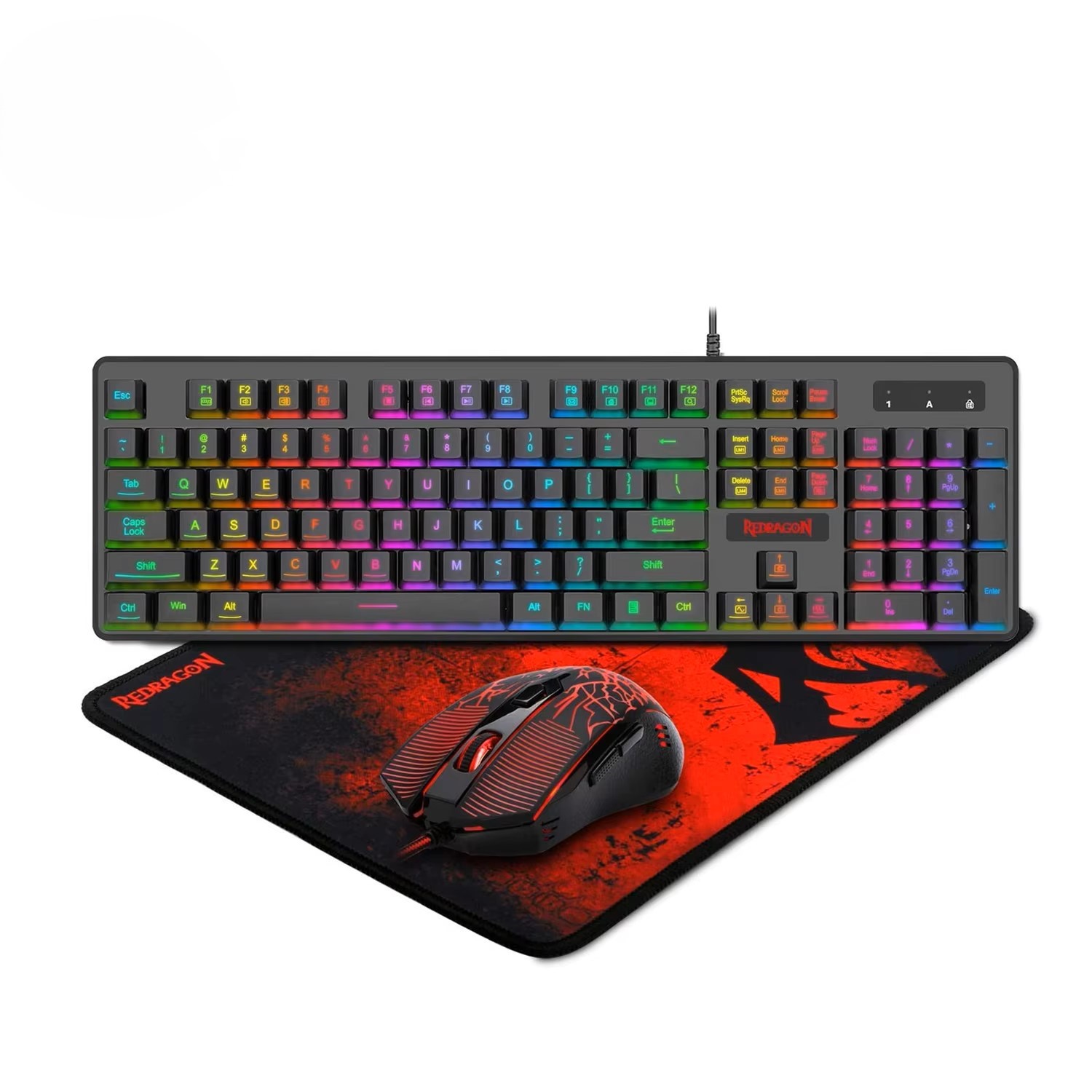 Gaming Keyboard No Rgb - Redragon S107 RGB ゲーミングキーボード＆マウスコンボ（大型マウスパッド付き）– メカニカルな感触、3200 DPI、バックライト付き、Windows