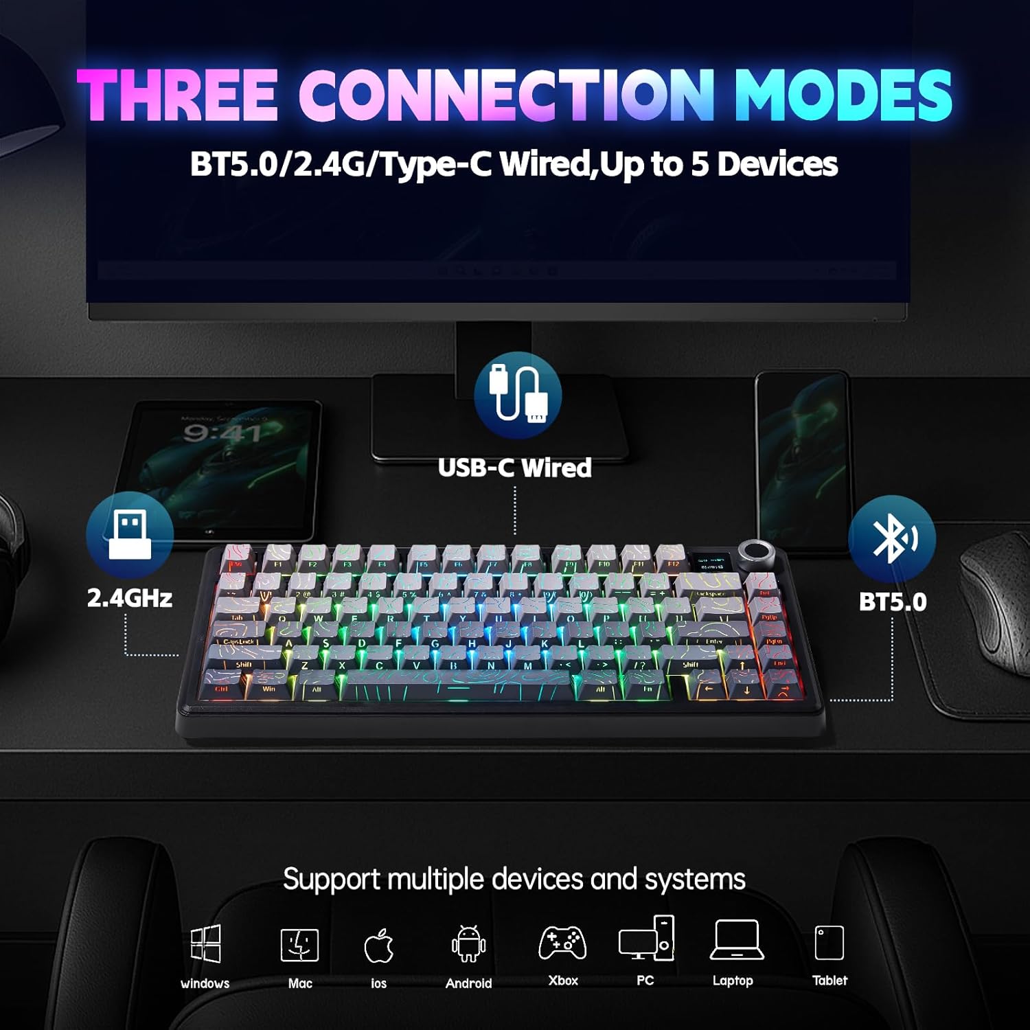 AULA F75/F75 MAX ワイヤレスメカニカルキーボ - Gaming Keyboard Hot Swappable のレビューと価格