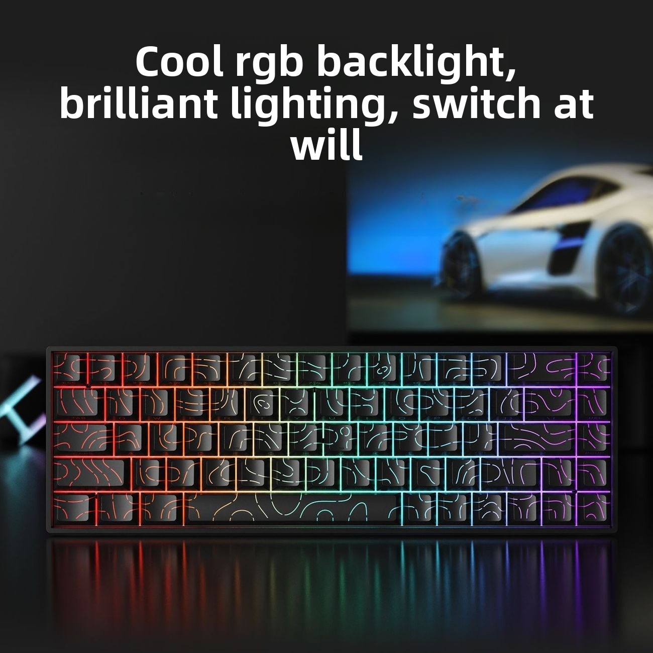 60%ワイヤレスBluetooth 2.4Gメカニカルキーボ - Keyboard Gaming Blue Switch のレビューと価格